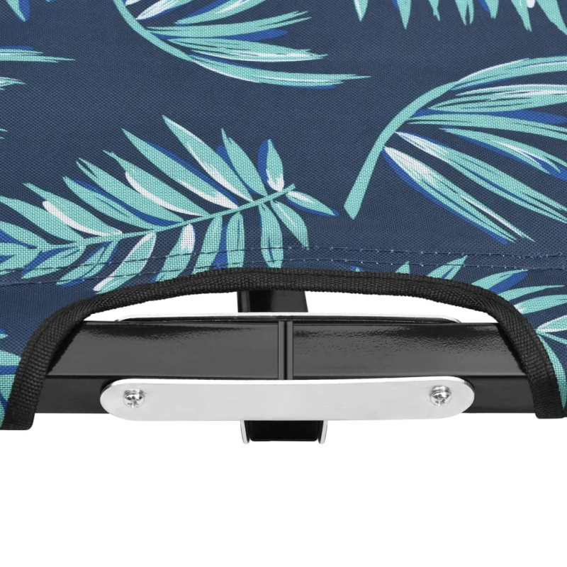 vidaXL saliekams sauļošanās zvilnis, divvietīgs, tērauds, lapu apdruka