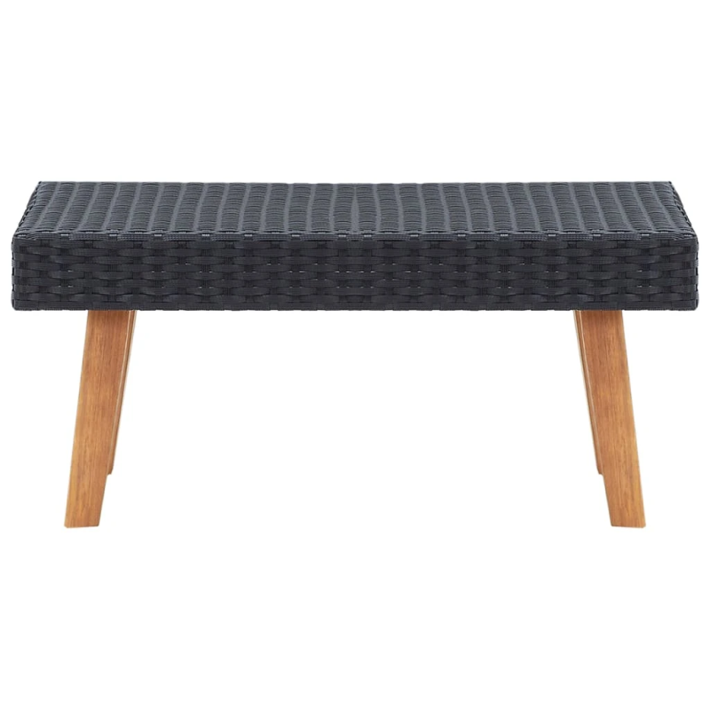 vidaXL dārza kafijas galdiņš, melna PE rotangpalma