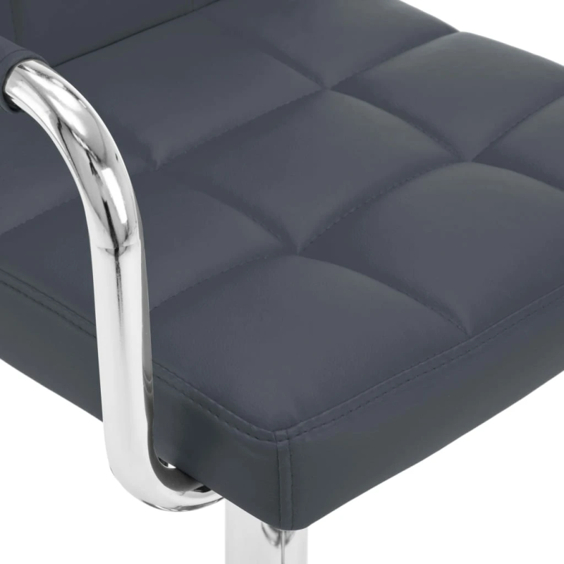 vidaXL bāra krēsli, 2 gab., pelēka mākslīgā āda