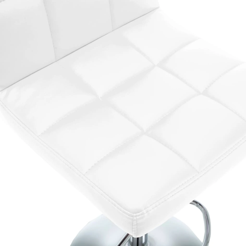 vidaXL bāra krēsli, 2 gab., balta mākslīgā āda