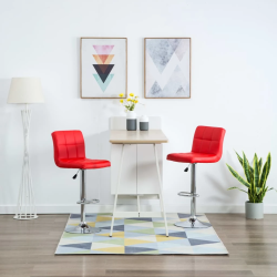 vidaXL bāra krēsli, 2 gab., sarkana mākslīgā āda