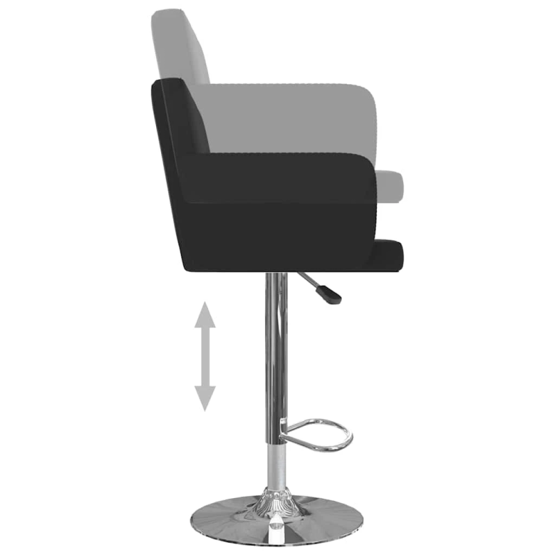 vidaXL bāra krēsli, 2 gab., melna mākslīgā āda