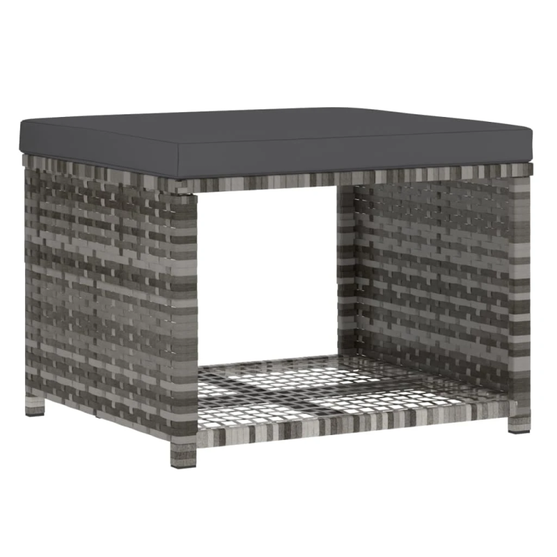 vidaXL 4-daļīgs dārza mēbeļu komplekts, pelēka PE rotangpalma