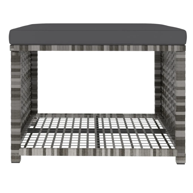 vidaXL 4-daļīgs dārza mēbeļu komplekts, pelēka PE rotangpalma