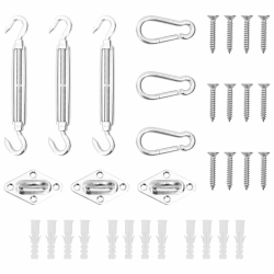 vidaXL 9-daļīgs saulessarga stiprinājumu komplekts, nerūsējošs tērauds