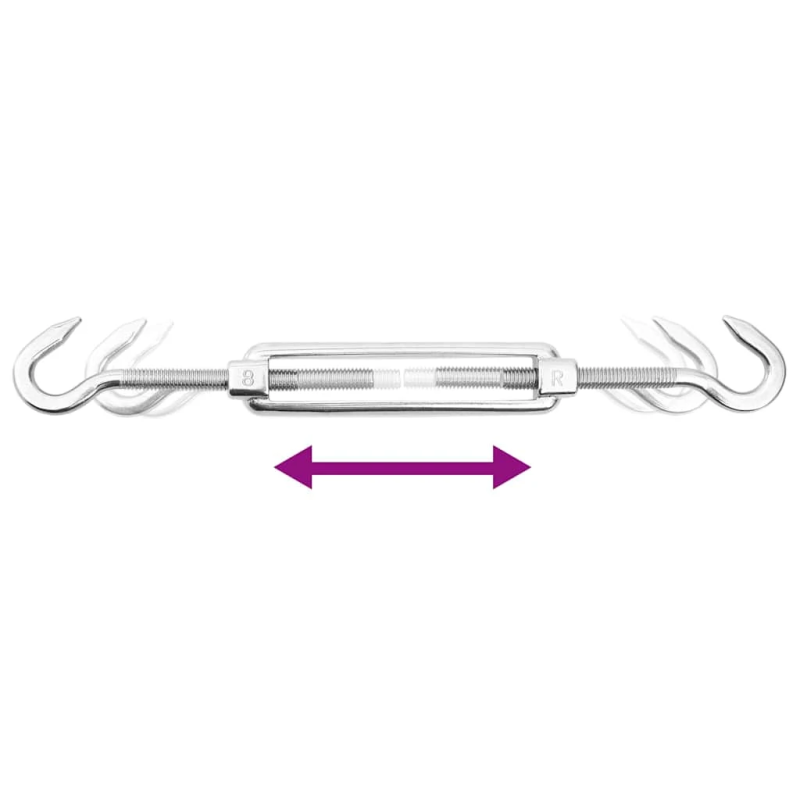 vidaXL 9-daļīgs saulessarga stiprinājumu komplekts, nerūsējošs tērauds
