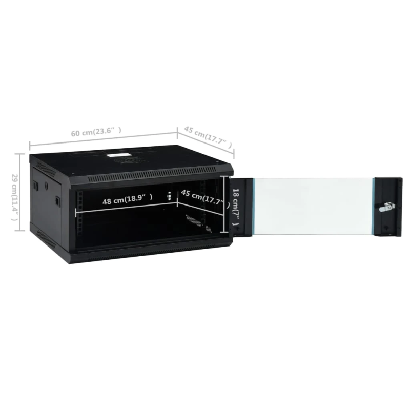 vidaXL 4U servera skapis, 19", IP20, 600x450x285 mm