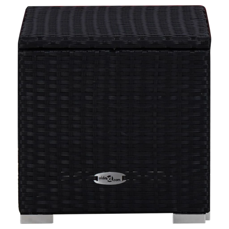 vidaXL sauļošanās zvilnis ar galdiņu, zils, PE rotangpalma