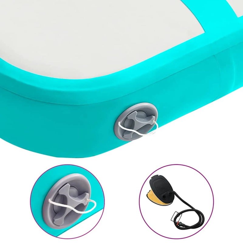 vidaXL piepūšams vingrošanas paklājs ar pumpi, 60x100x15 cm, zaļš PVC