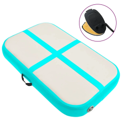 vidaXL piepūšams vingrošanas paklājs ar pumpi, 60x100x20 cm, zaļš PVC