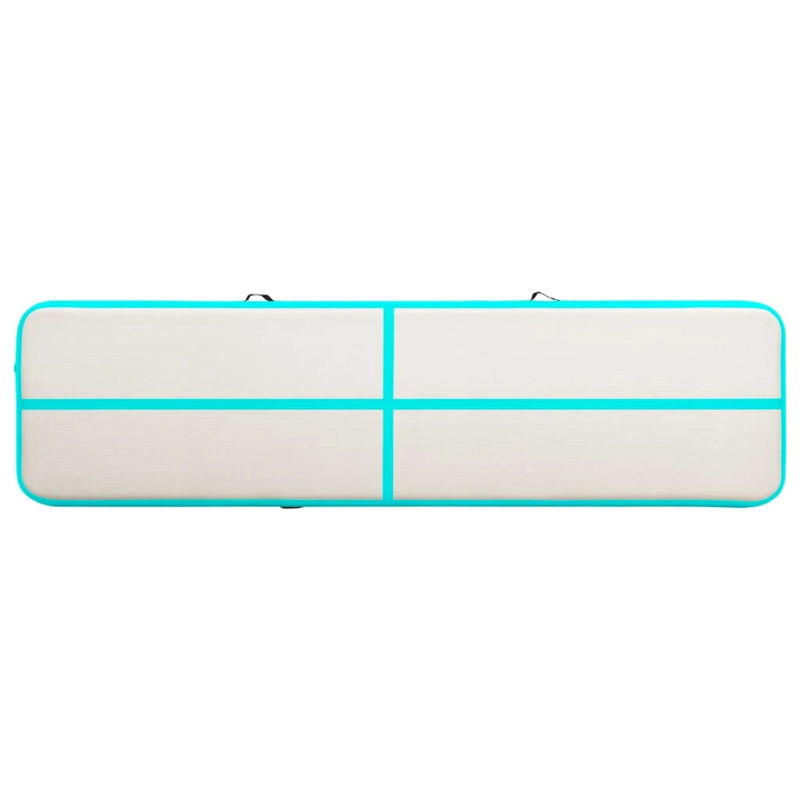 vidaXL piepūšams vingrošanas paklājs ar pumpi, 800x100x15 cm, zaļš PVC