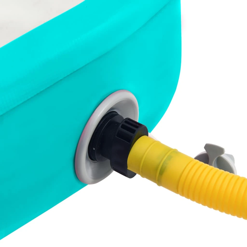 vidaXL piepūšams vingrošanas paklājs ar pumpi, 300x100x20 cm, zaļš PVC