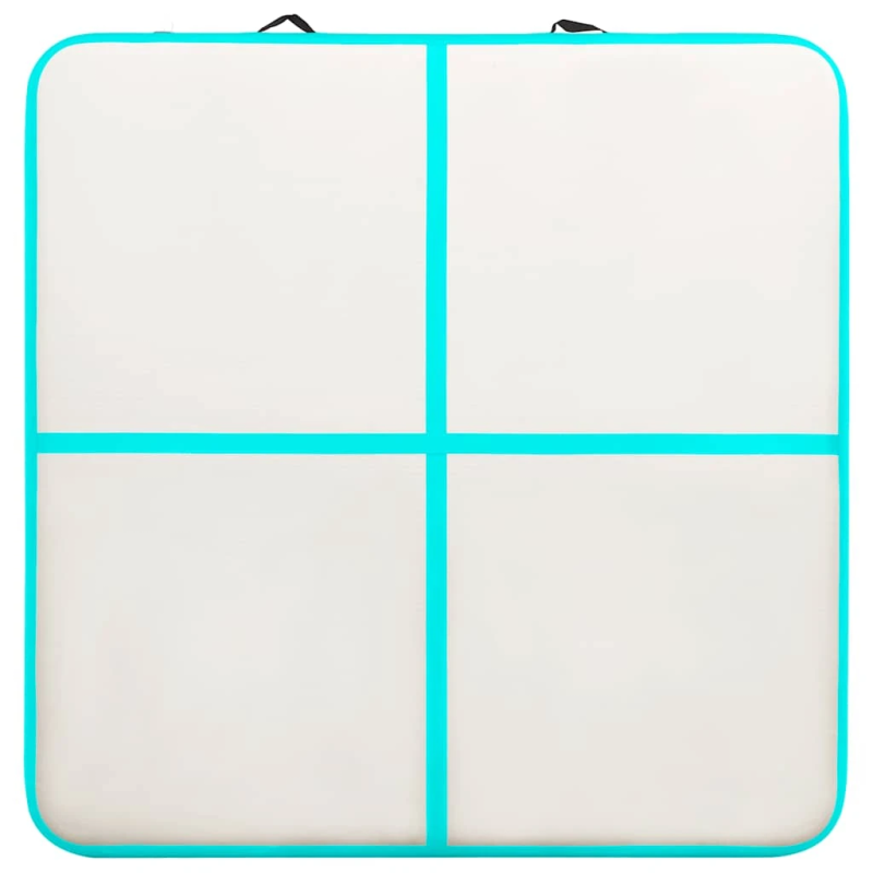 vidaXL piepūšams vingrošanas paklājs ar pumpi, 200x200x15 cm, zaļš PVC