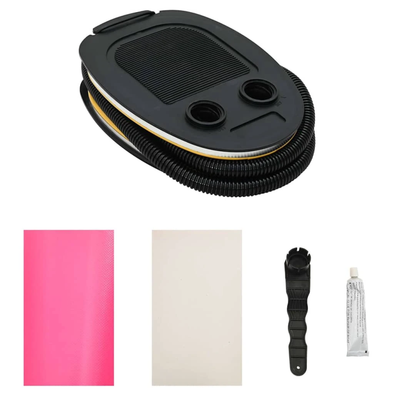 vidaXL piepūšams vingrošanas rullis ar pumpi, 100x60 cm, rozā PVC