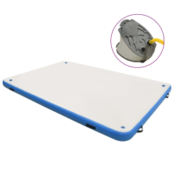 vidaXL piepūšama peldošā platforma, zils un balts, 300x300x15 cm