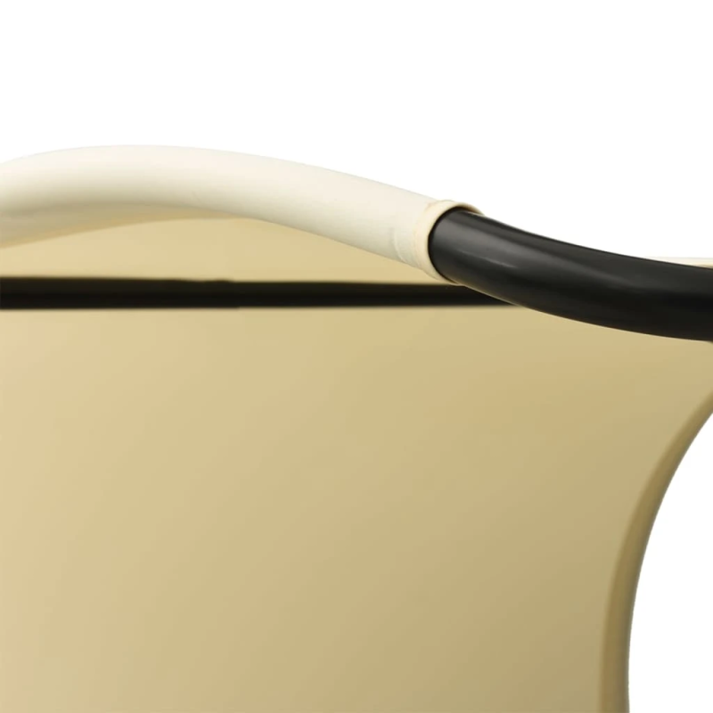 vidaXL divvietīgs sauļošanās zvilnis ar jumtiņu, melns, krēmkrāsas