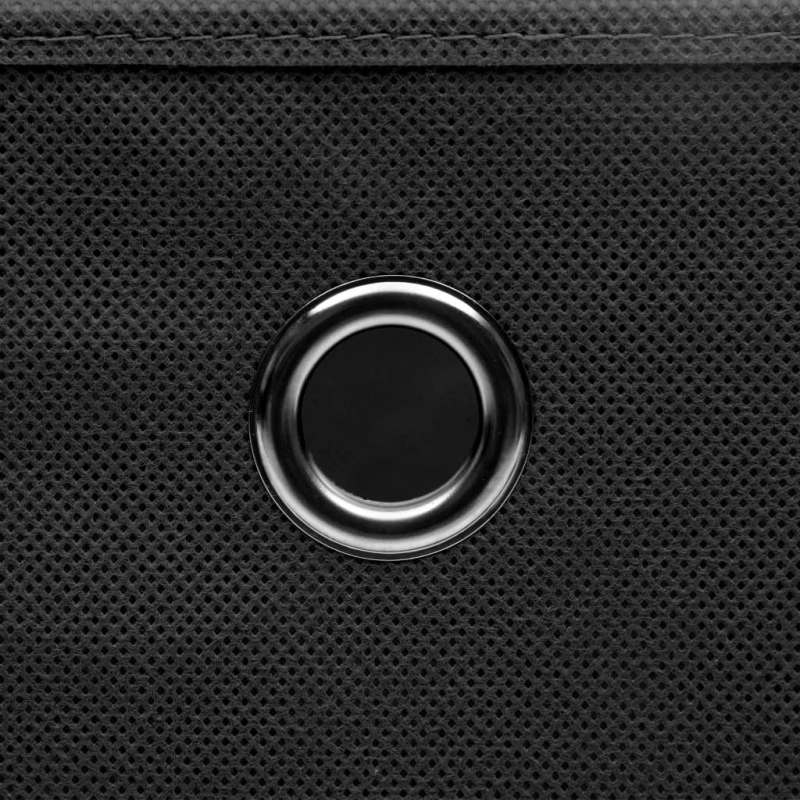 vidaXL uzglabāšanas kastes ar vāku, 10 gab., melnas, 28x28x28 cm