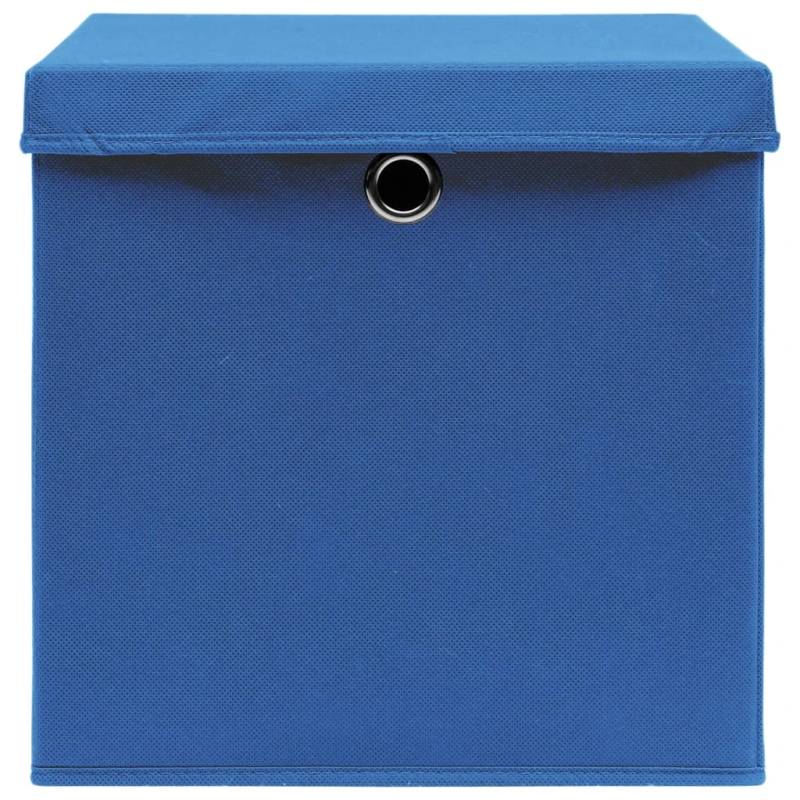 vidaXL uzglabāšanas kastes ar vāku, 4 gab., zilas, 28x28x28 cm