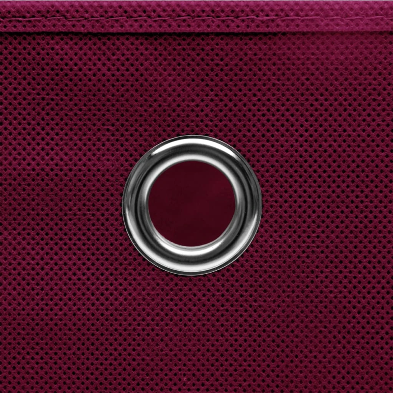 vidaXL uzglabāšanas kastes, 4 gab., 28x28x28 cm, tumši sarkans audums