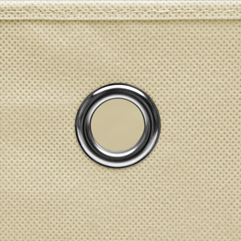 vidaXL uzglabāšanas kastes ar vāku, 10 gab., bēšas, 28x28x28 cm