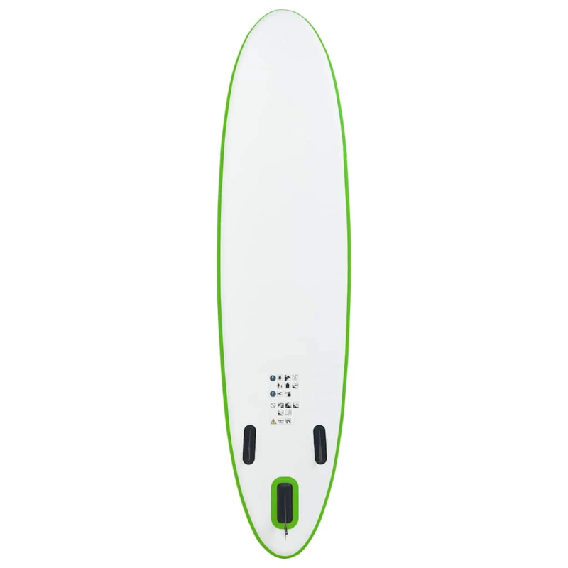 vidaXL piepūšams SUP dēlis, zaļš un balts