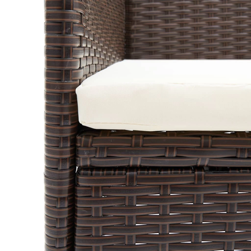 vidaXL dārza krēsli, 4 gab., PE rotangpalma, brūni