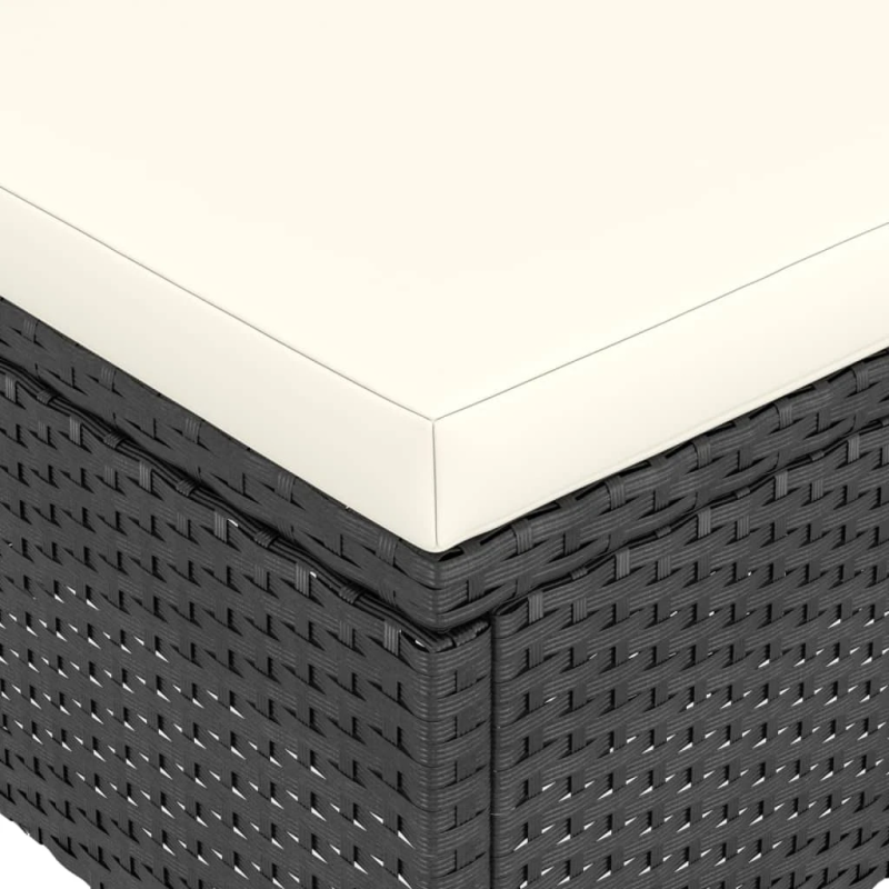 vidaXL 4-daļīgs dārza krēslu un soliņu komplekts, melna PE rotangpalma