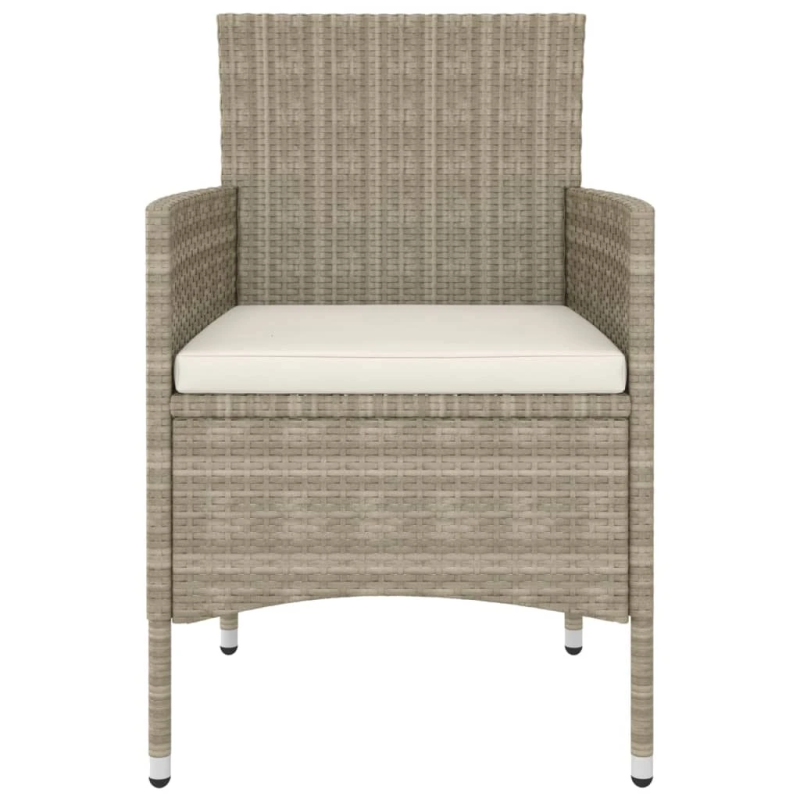 vidaXL 4-daļīgs dārza krēslu un soliņu komplekts, bēša PE rotangpalma