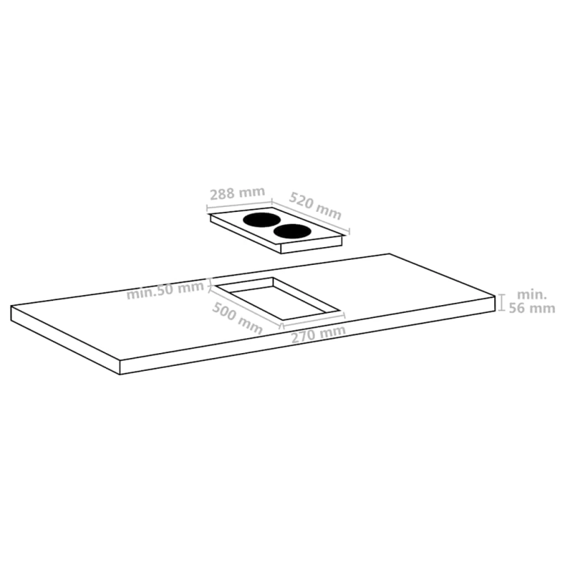 vidaXL indukcijas plīts ar 2 riņķiem, Flexizone, skārienjūtīga, 3500 W