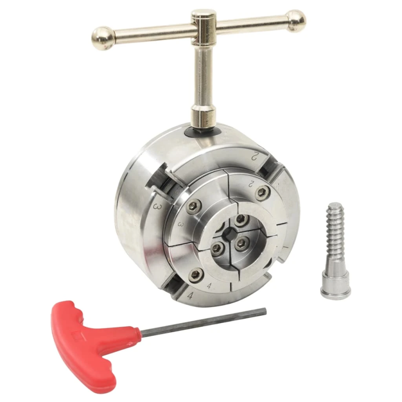 vidaXL 4-žokļu koka virpas patrona, M33 savienojums, 96 mm