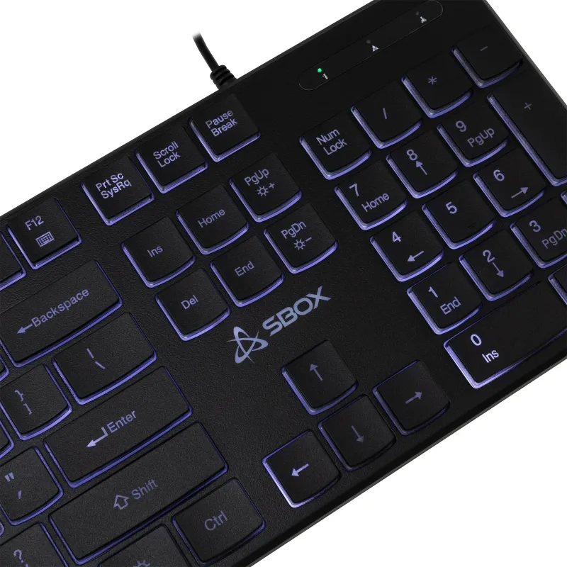 Sbox K-22 Keyboard US Black