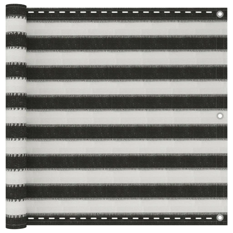 vidaXL balkona aizslietnis, 90x300 cm, antracītpelēks un balts HDPE