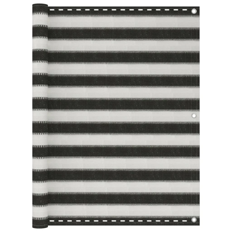 vidaXL balkona aizslietnis, 120x600 cm, antracītpelēks un balts HDPE