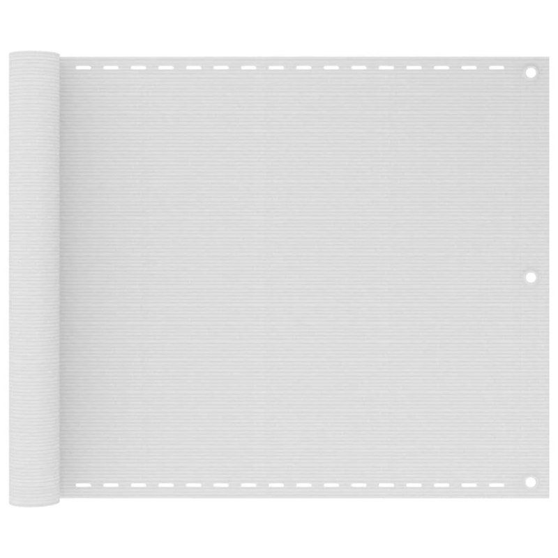 vidaXL balkona aizslietnis, 75x500 cm, balts HDPE