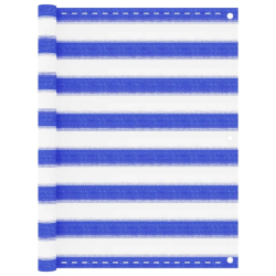 vidaXL balkona aizslietnis, 90x400 cm, zils un balts HDPE