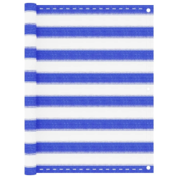 vidaXL balkona aizslietnis, 90x500 cm, zils un balts HDPE