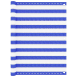 vidaXL balkona aizslietnis, 120x300 cm, zils un balts HDPE