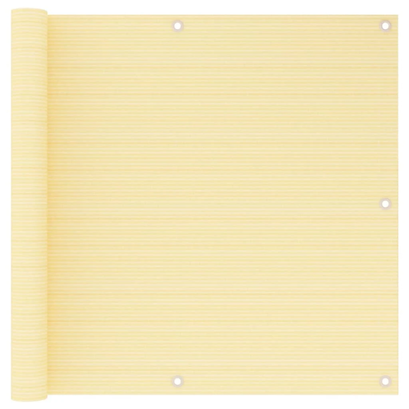 vidaXL balkona aizslietnis, 90x500 cm, bēšs HDPE