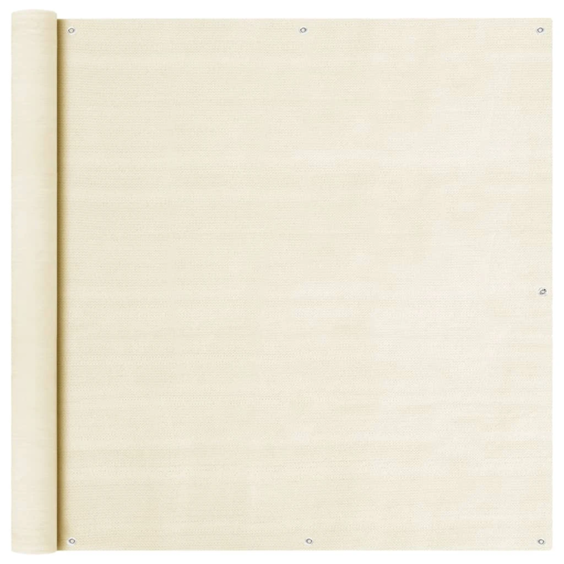 vidaXL balkona aizslietnis, 120x500 cm, krēmkrāsas HDPE