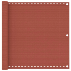 vidaXL balkona aizslietnis, 90x400 cm, sarkanbrūns HDPE
