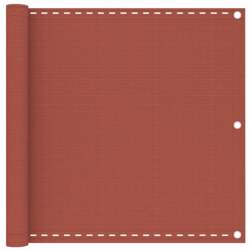 vidaXL balkona aizslietnis, 90x400 cm, sarkanbrūns HDPE
