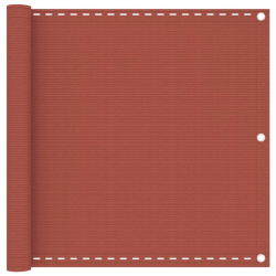 vidaXL balkona aizslietnis, 90x500 cm, sarkanbrūns HDPE