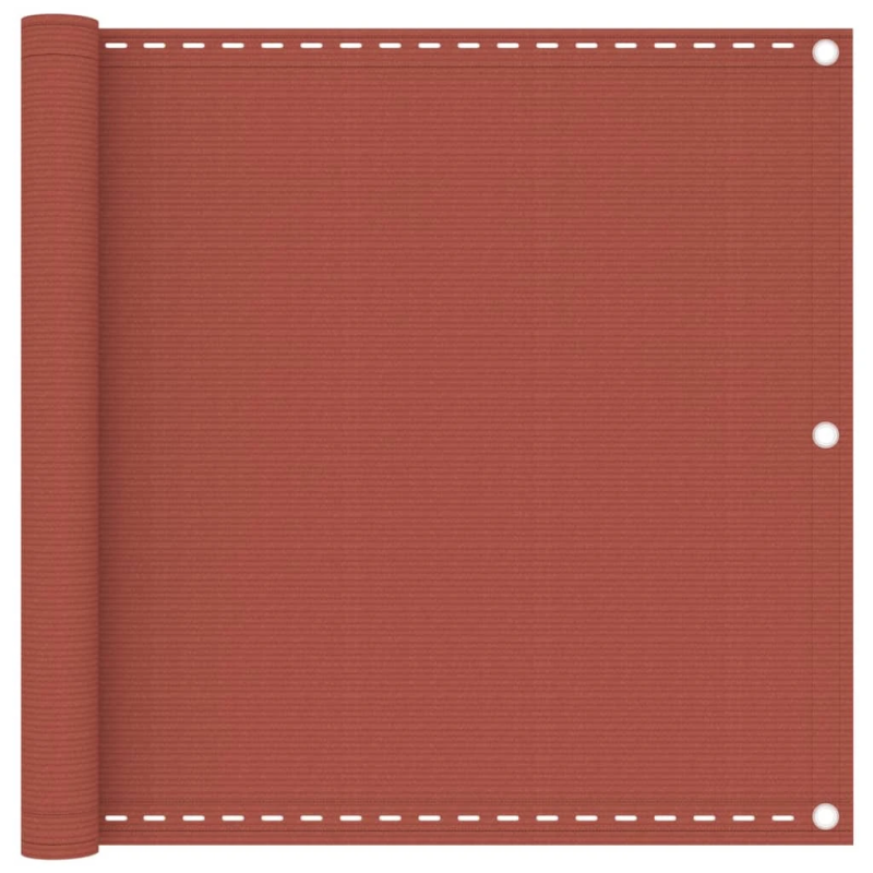 vidaXL balkona aizslietnis, 90x500 cm, sarkanbrūns HDPE