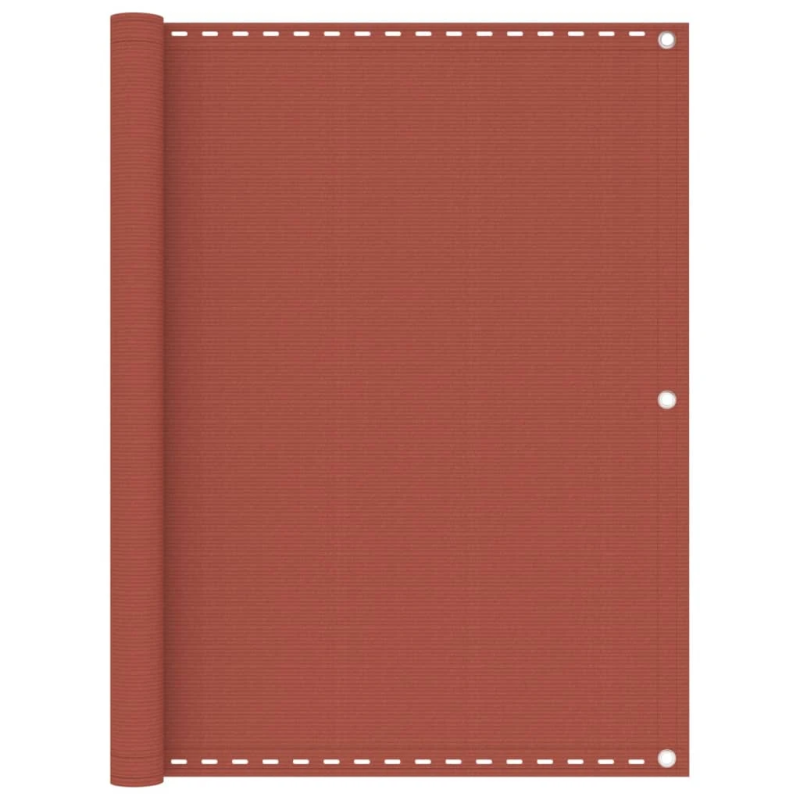 vidaXL balkona aizslietnis, 120x600 cm, sarkanbrūns HDPE