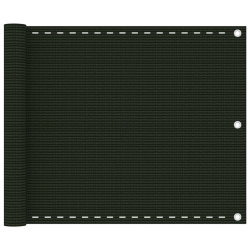 vidaXL balkona aizslietnis, 75x600 cm, tumši zaļš HDPE