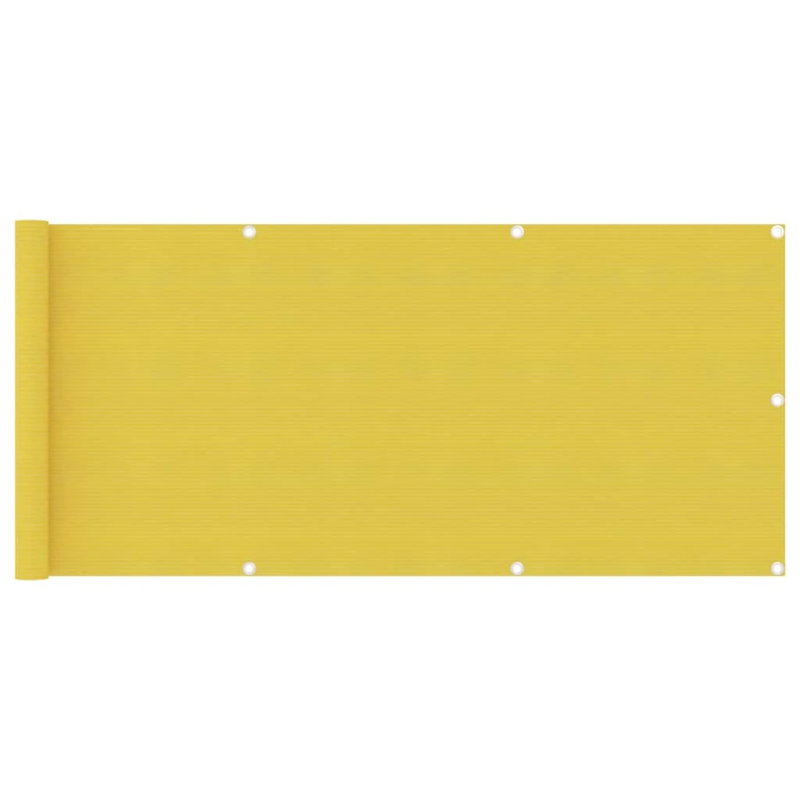 vidaXL balkona aizslietnis, 75x500 cm, dzeltens HDPE