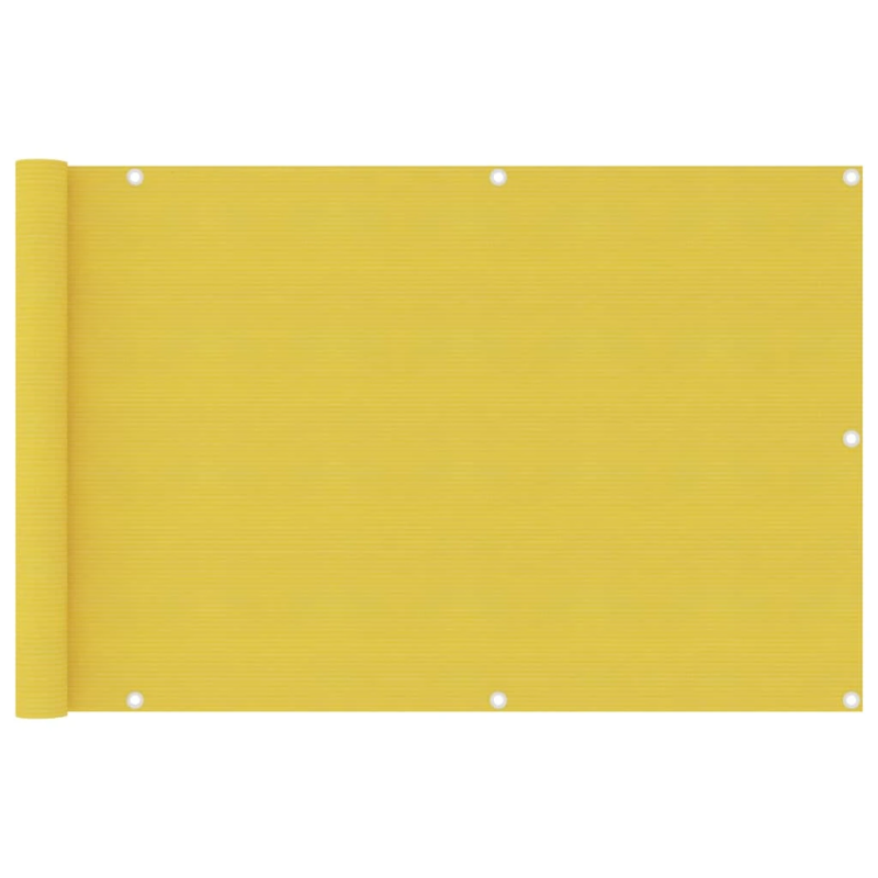 vidaXL balkona aizslietnis, 90x400 cm, dzeltens HDPE