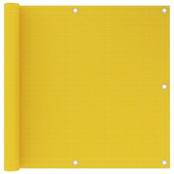 vidaXL balkona aizslietnis, 90x600 cm, dzeltens HDPE