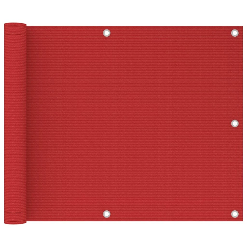 vidaXL balkona aizslietnis, 75x300 cm, sarkans HDPE
