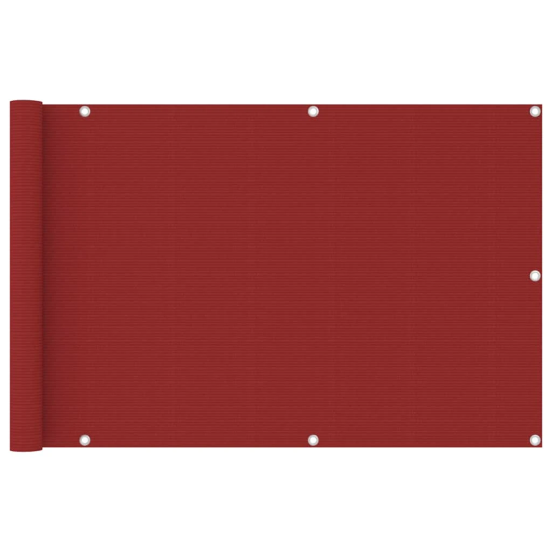 vidaXL balkona aizslietnis, 90x400 cm, sarkans HDPE